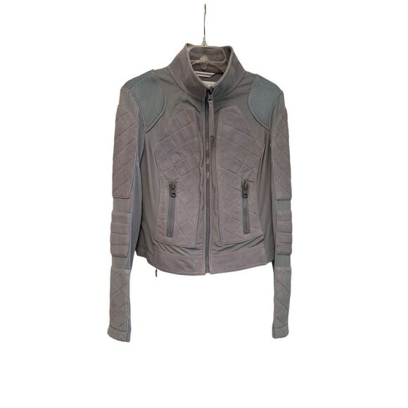 Blanc Noir Baby Blue Suede Athletic Jacket- size M - Picture 2 of 11